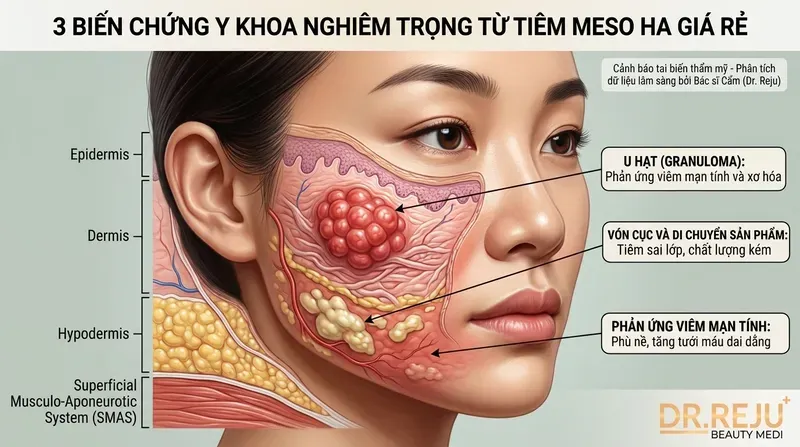 3 biến chứng y khoa nghiêm trọng từ tiêm meso HA giá rẻ