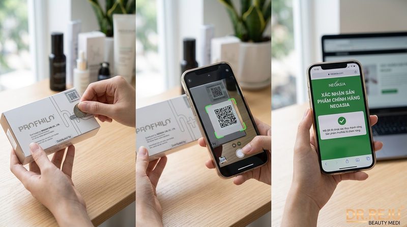 Hướng dẫn 3 bước cách check code Profhilo qua mã QR NeoAsia