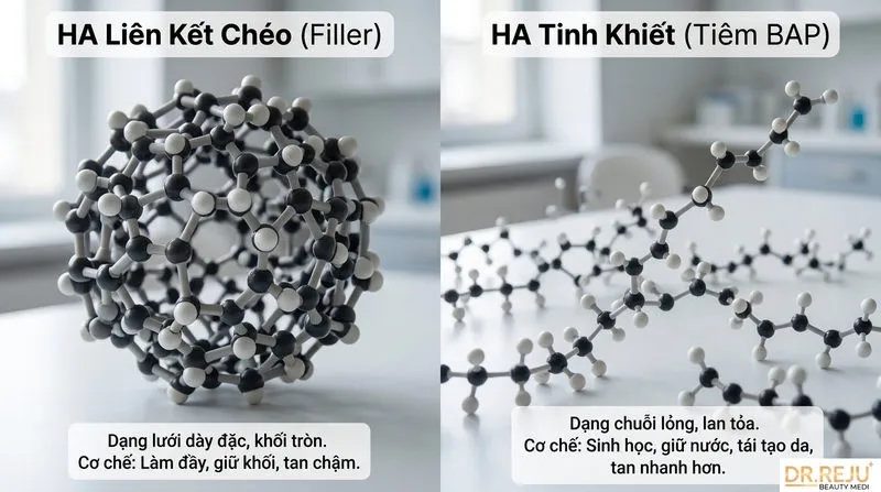 Tiêm BAP khác gì tiêm filler về bản chất hóa học và cơ chế?