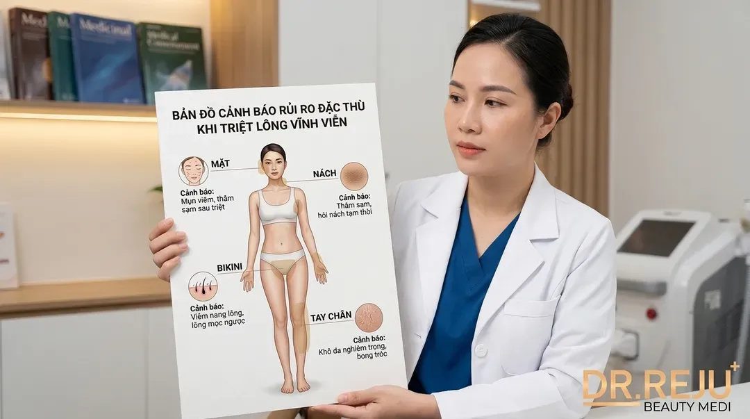 Cảnh báo rủi ro đặc thù: Có nên triệt lông mặt không và các vùng da nhạy cảm
