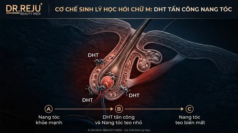 Cơ Chế Sinh Lý Học Của Hói Chữ M: 'Kẻ Hủy Diệt' Nang Tóc Thầm Lặng