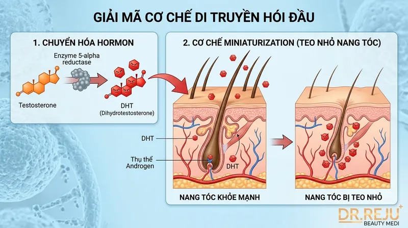 Giải mã cơ chế: Gen hói đầu di truyền từ ai? Lặn hay trội? [Cần dữ liệu AI & KB]
