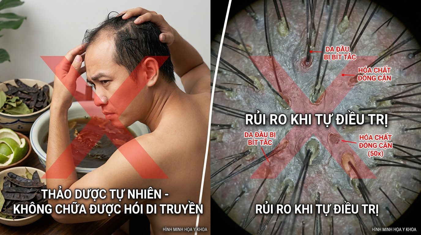 Lầm tưởng phản khoa học và rủi ro khi tự điều trị hói di truyền