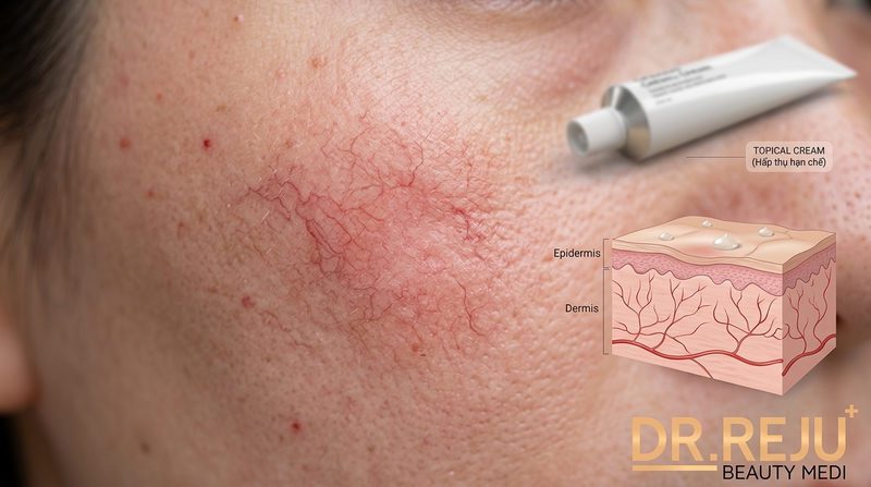 Thực trạng da mỏng yếu và giới hạn của mỹ phẩm bôi thoa