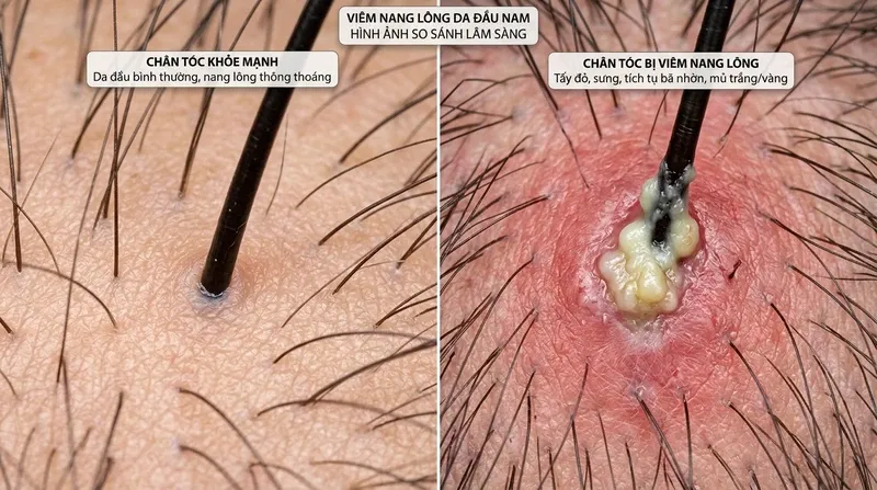 Viêm nang lông da đầu nam là gì? Dấu hiệu nhận diện chuẩn y khoa