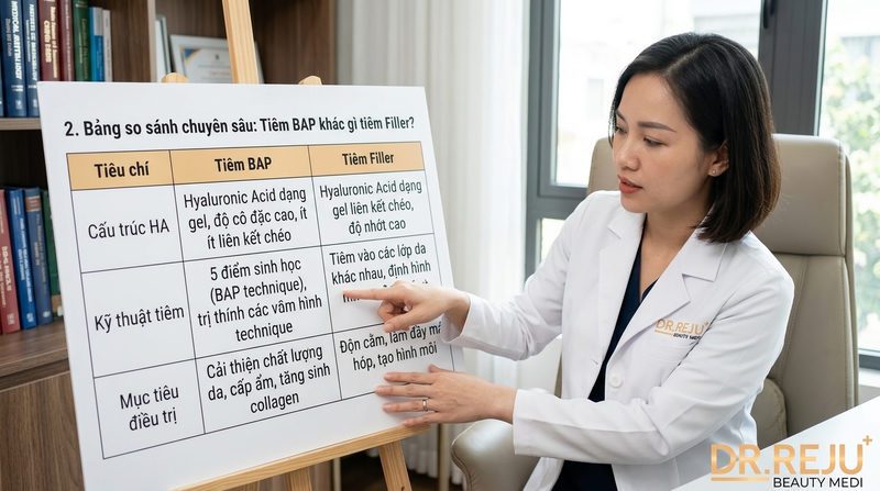 Bảng so sánh chuyên sâu: Tiêm BAP khác gì tiêm Filler?