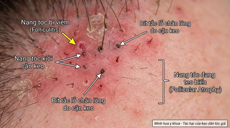 Cảnh Báo Y Khoa: Tác Hại Của Việc Đội Tóc Giả Nam Dán Keo Liên Tục