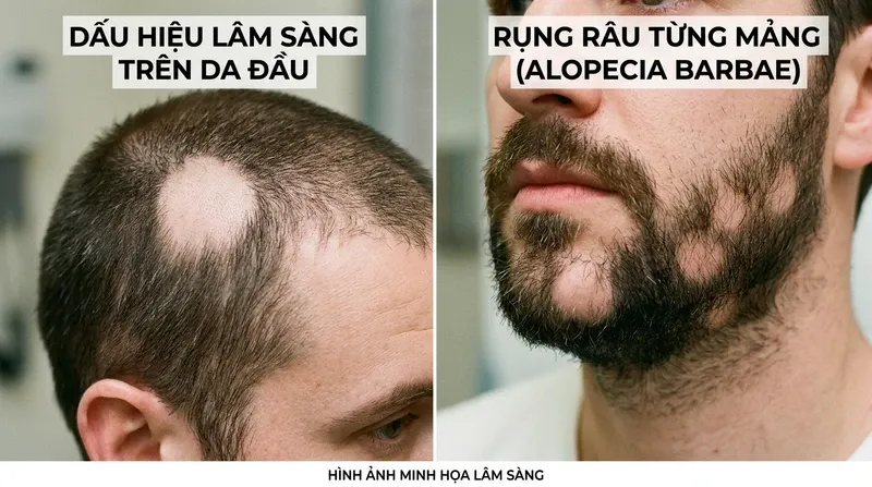 Dấu hiệu nhận biết lâm sàng & Rụng râu từng mảng (Alopecia Barbae) [Cần dữ liệu KB]