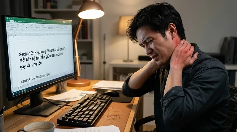Hiệu ứng 'Nút thắt cổ chai': Mối liên hệ tử thần giữa đau mỏi vai gáy và rụng tóc