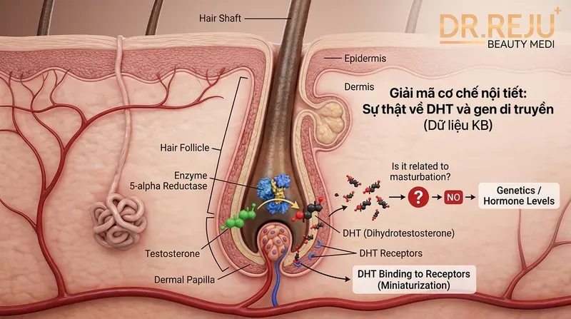 Giải mã cơ chế nội tiết: Sự thật về DHT và gen di truyền (Dữ liệu KB)
