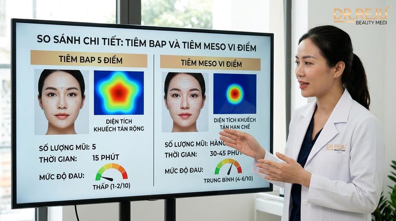 Review tiêm BAP có đau không? So sánh chi tiết với Meso vi điểm