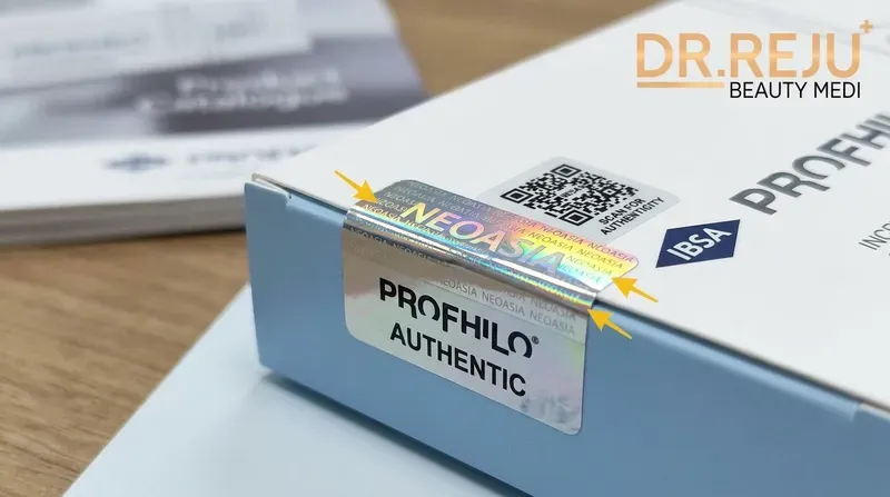 Cách phân biệt tem niêm phong NeoAsia Profhilo thật và giả