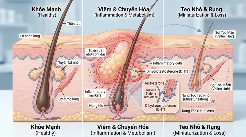 Mối liên hệ tử thần giữa viêm nang lông da đầu và hói đầu nam giới