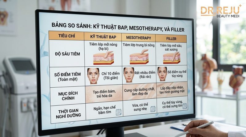 Ưu điểm kỹ thuật BAP: Phân biệt Filler và BAP, Mesotherapy