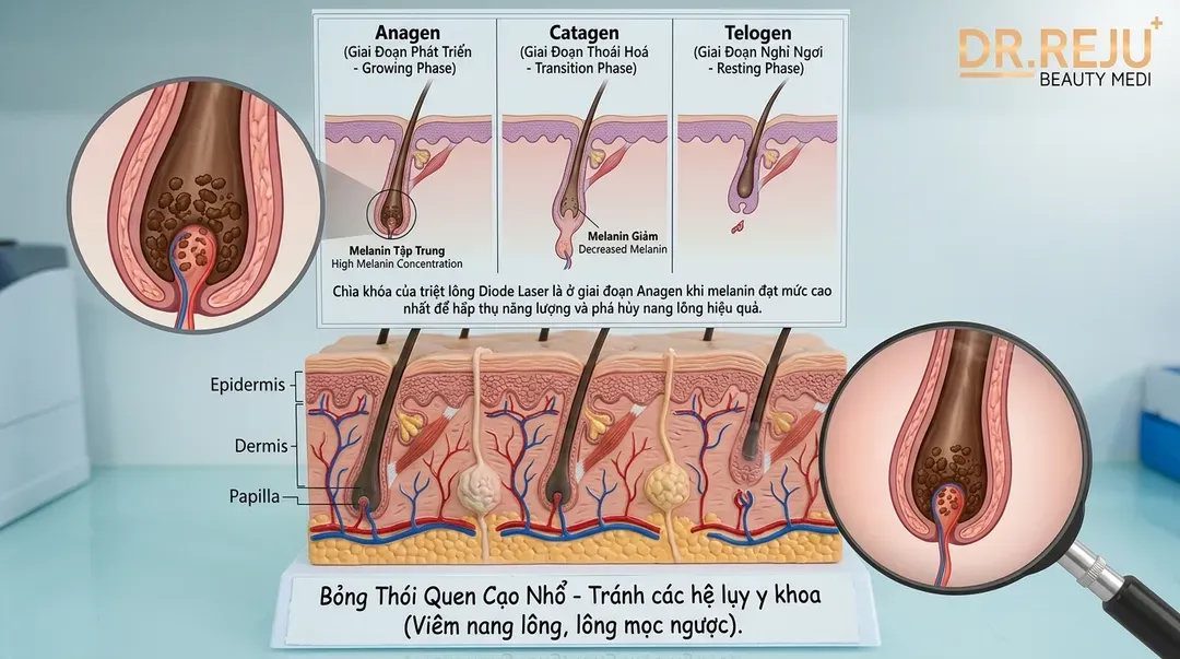 Bỏ Ngay Thói Quen Cạo Nhổ & Hiểu Về Cơ Sở Sinh Lý Nang Lông