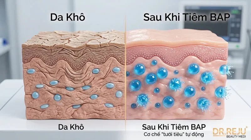 Tiêm BAP cho da khô là gì? Cơ chế 'tưới tiêu' tự động