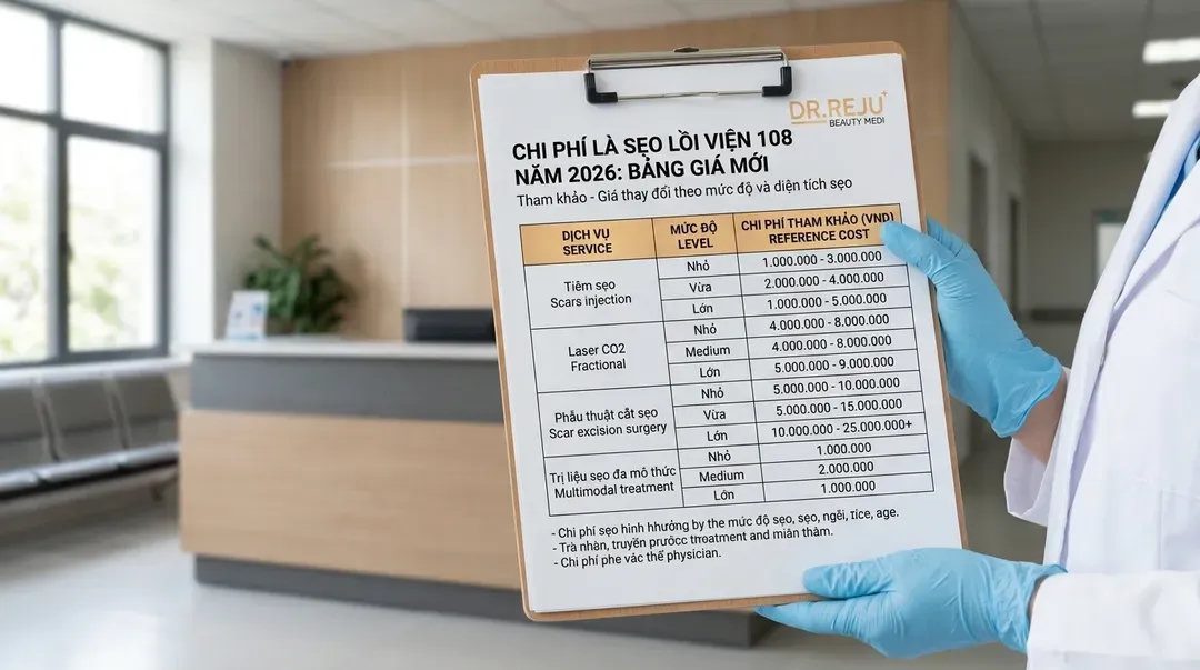Chi phí là sẹo lồi ở viện 108 năm 2026 hết bao nhiêu tiền?