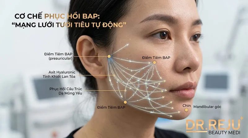 Cơ chế phục hồi da mỏng yếu bằng BAP: 'Mạng lưới tưới tiêu tự động'