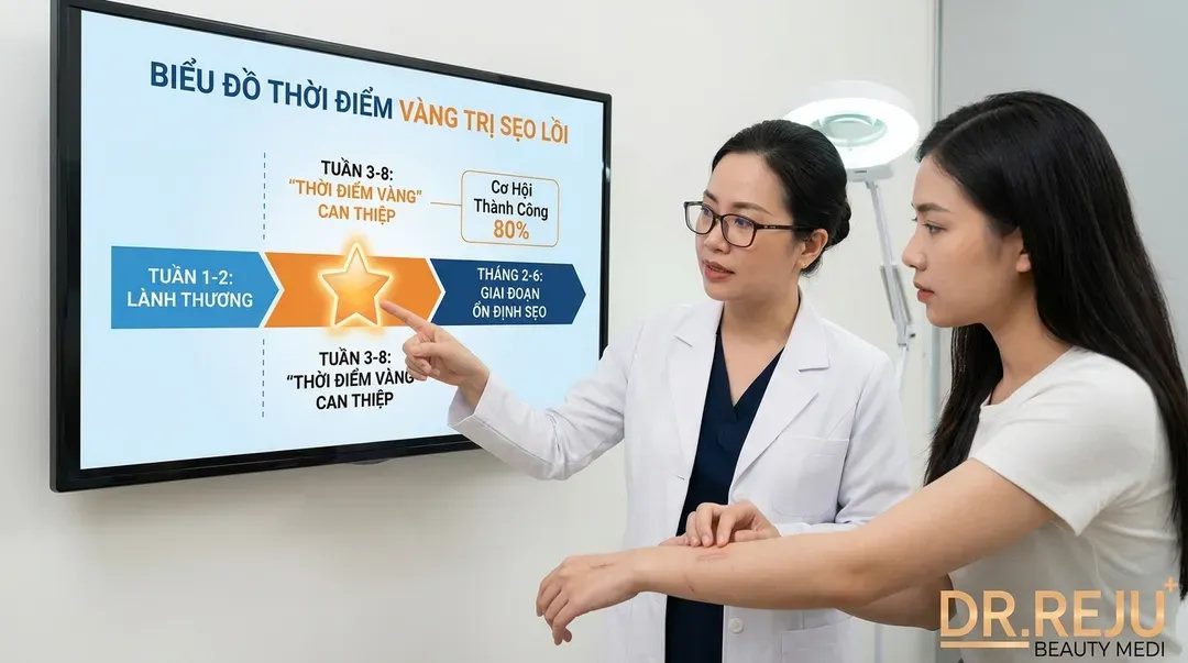 Xác định thời điểm vàng trong cách trị sẹo lồi mới hình thành
