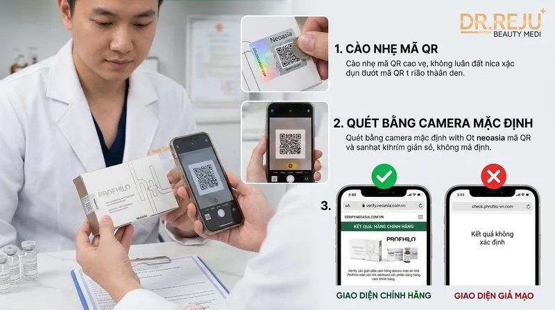 Hướng dẫn chi tiết cách check code Profhilo qua mã QR Neoasia
