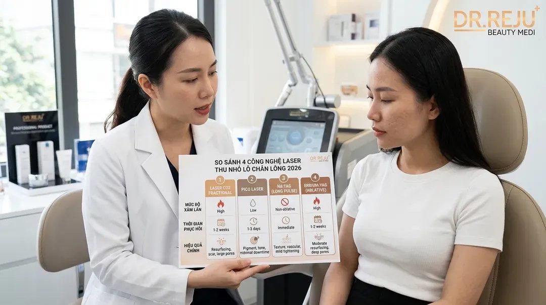 So sánh 4 công nghệ điều trị da bằng laser tốt nhất 2026