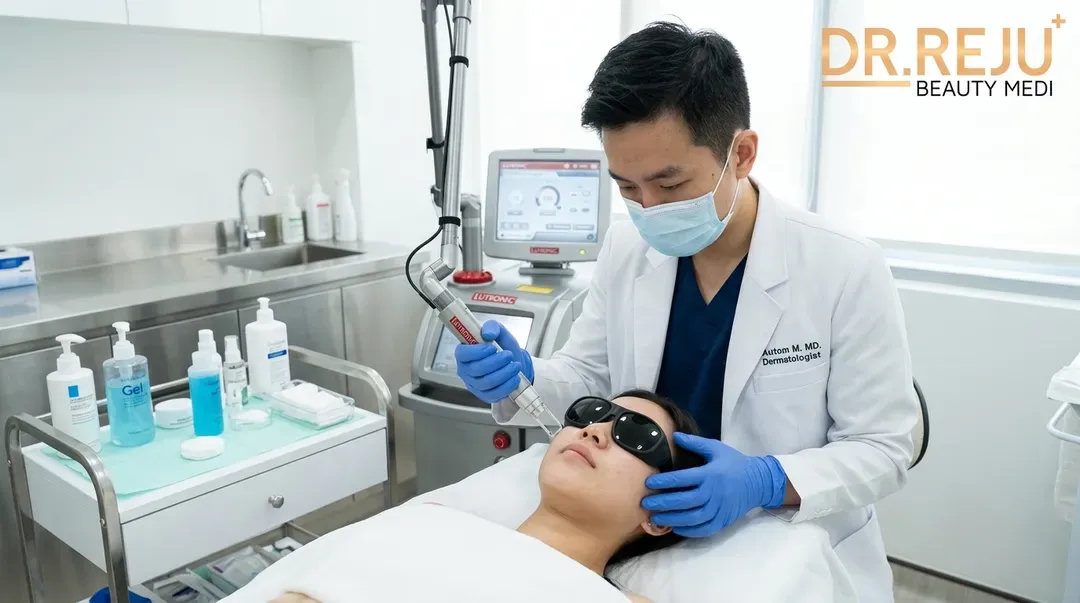 Hướng dẫn quy trình bắn laser da mặt chuẩn y khoa