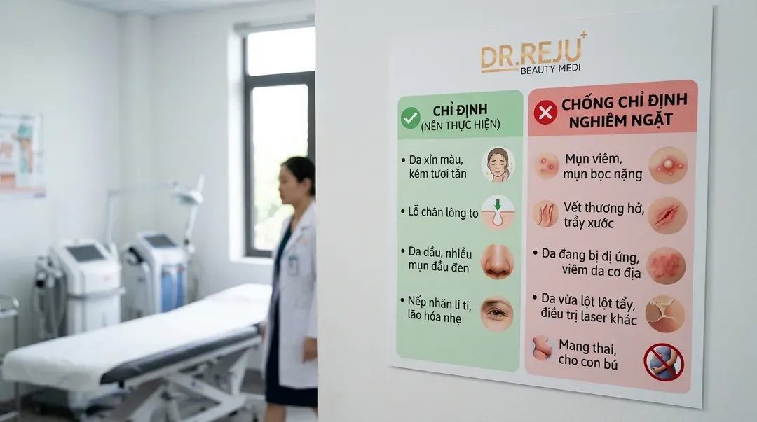 Chỉ định và chống chỉ định nghiêm ngặt khi bắn Laser Carbon